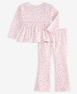Epic Threads Girls' 12M-5T Star Heart Brushed Rib Top & Pants, 2-Piece Set, Macy's Exclusive