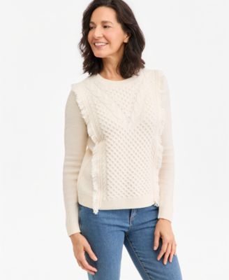 Style & Co Женский свитер с круглым вырезом и бахромой в виде косы, эксклюзив Macy's
