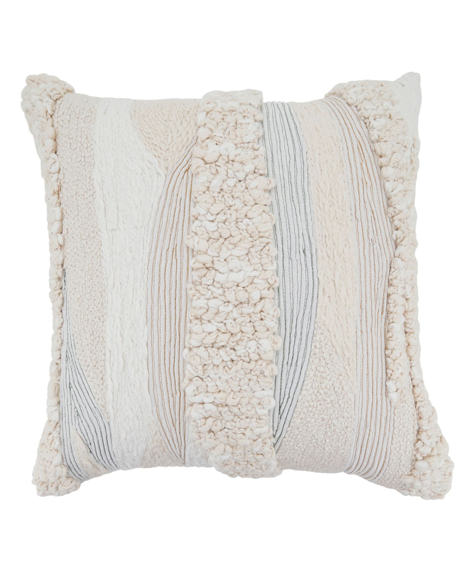 Saro Lifestyle Embroidered Stripe Decorative Pillow, 18" x 18"