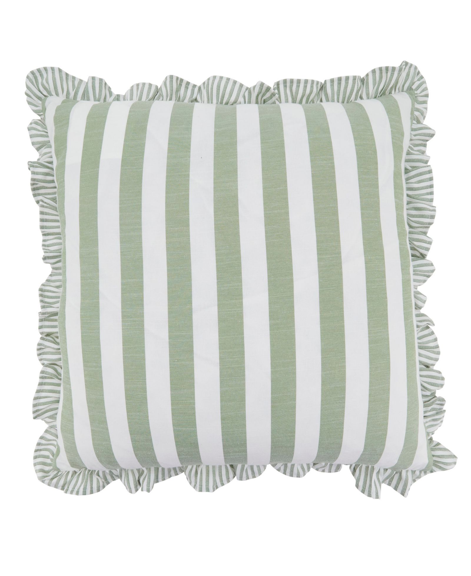 Saro Lifestyle Striped Ruffle Edge Decorative Pillow, 18" x 18"