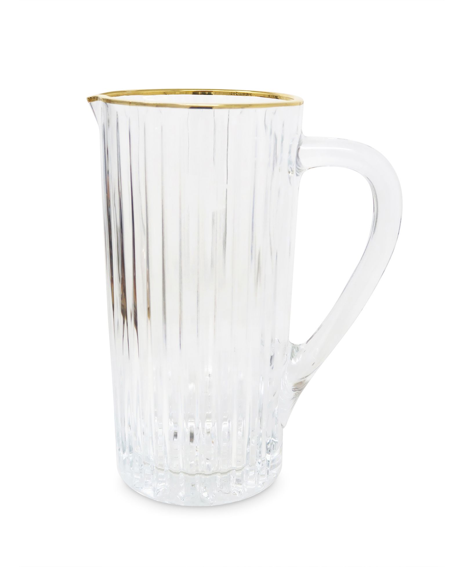 Classic Touch Linear Design Gold Rimmed Pitcher