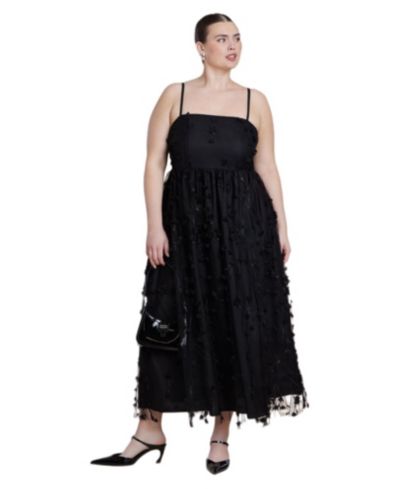 ELOQUII Women's Plus Size Applique Dress