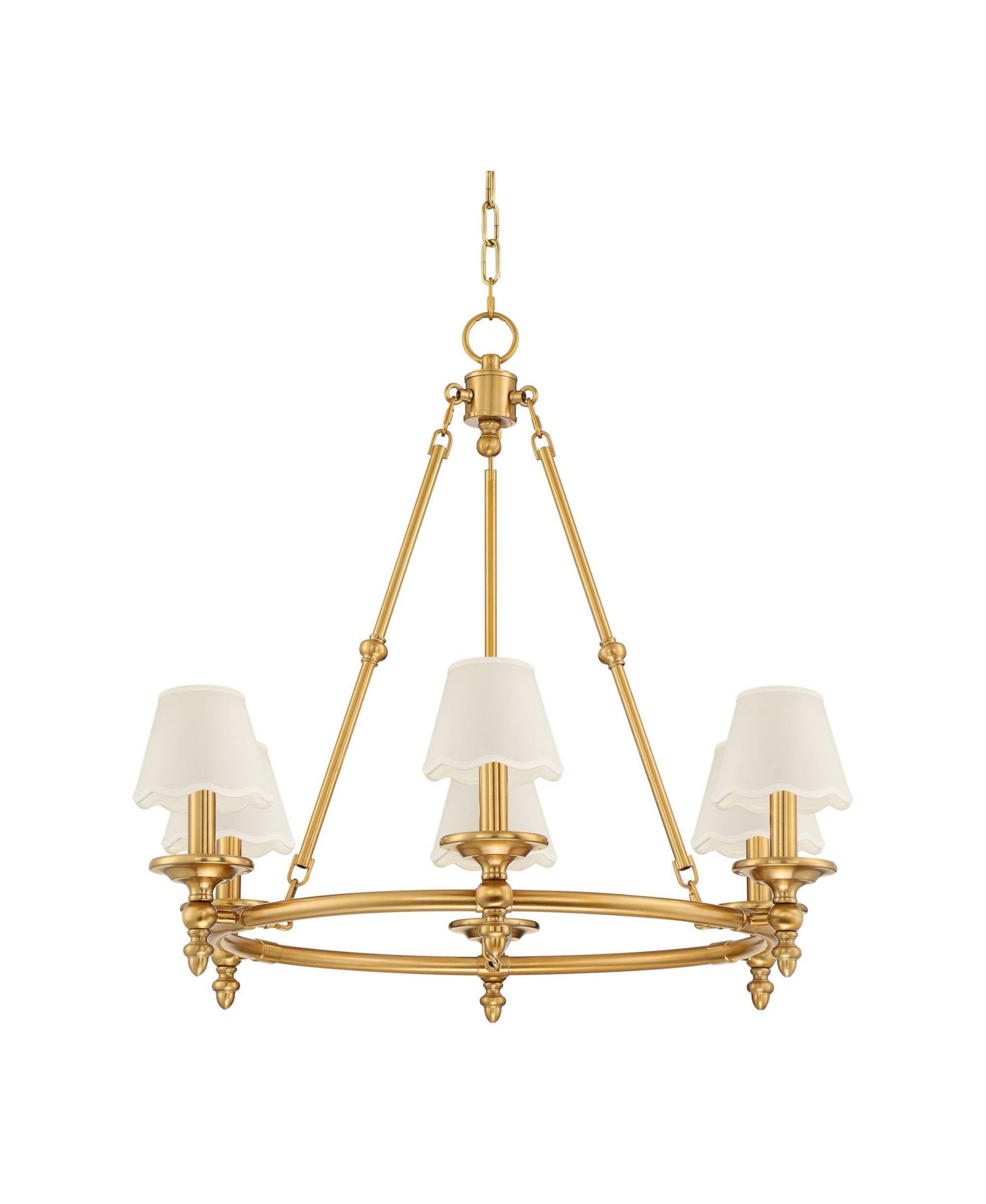 Люстра Stiffel Hartley 28"W Antique Gold 6-Light с абажуром