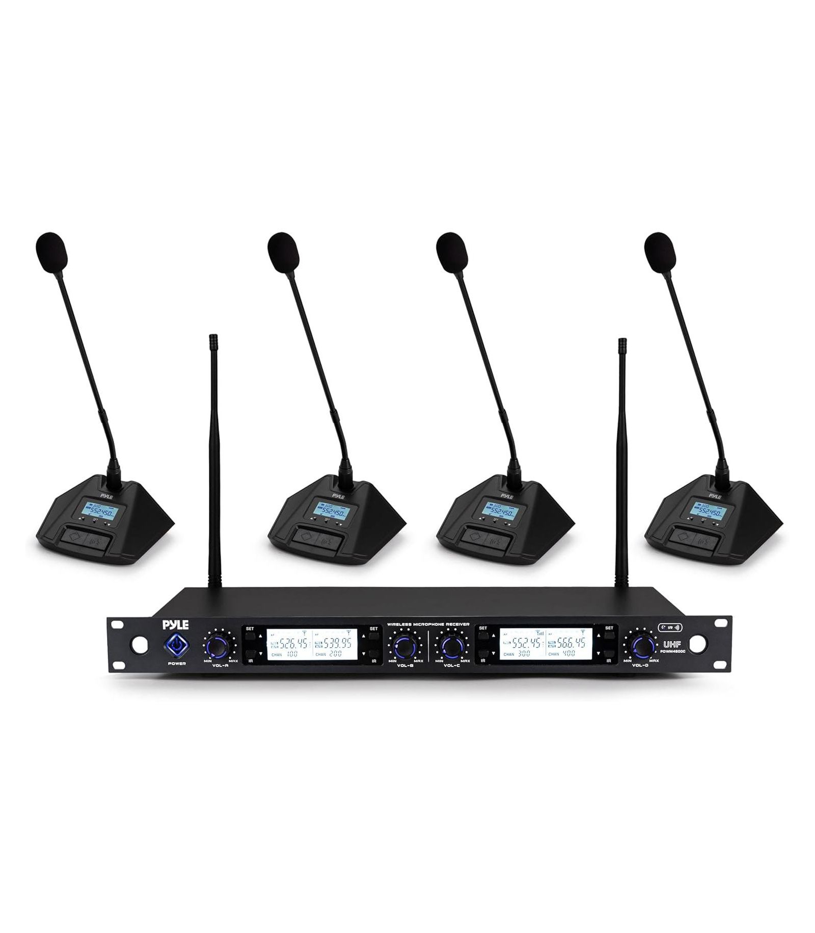 Pyle 4-Channel Wireless Microphone System