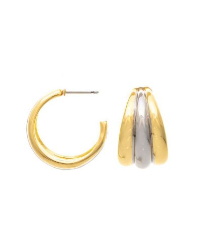 Rivka Friedman Two-Tone Polished Hoop Earrings