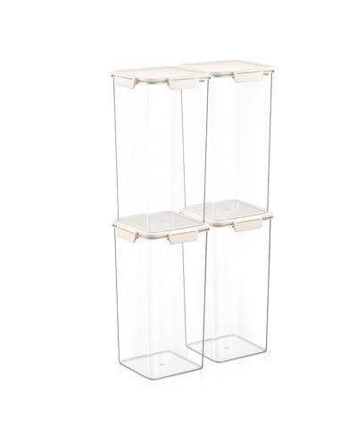 Sorbus 4 Pack 6000ml/211.64oz Clear Stackable Airtight Food Storage Containers for Pantry, Rice, Pasta, Cereal and More