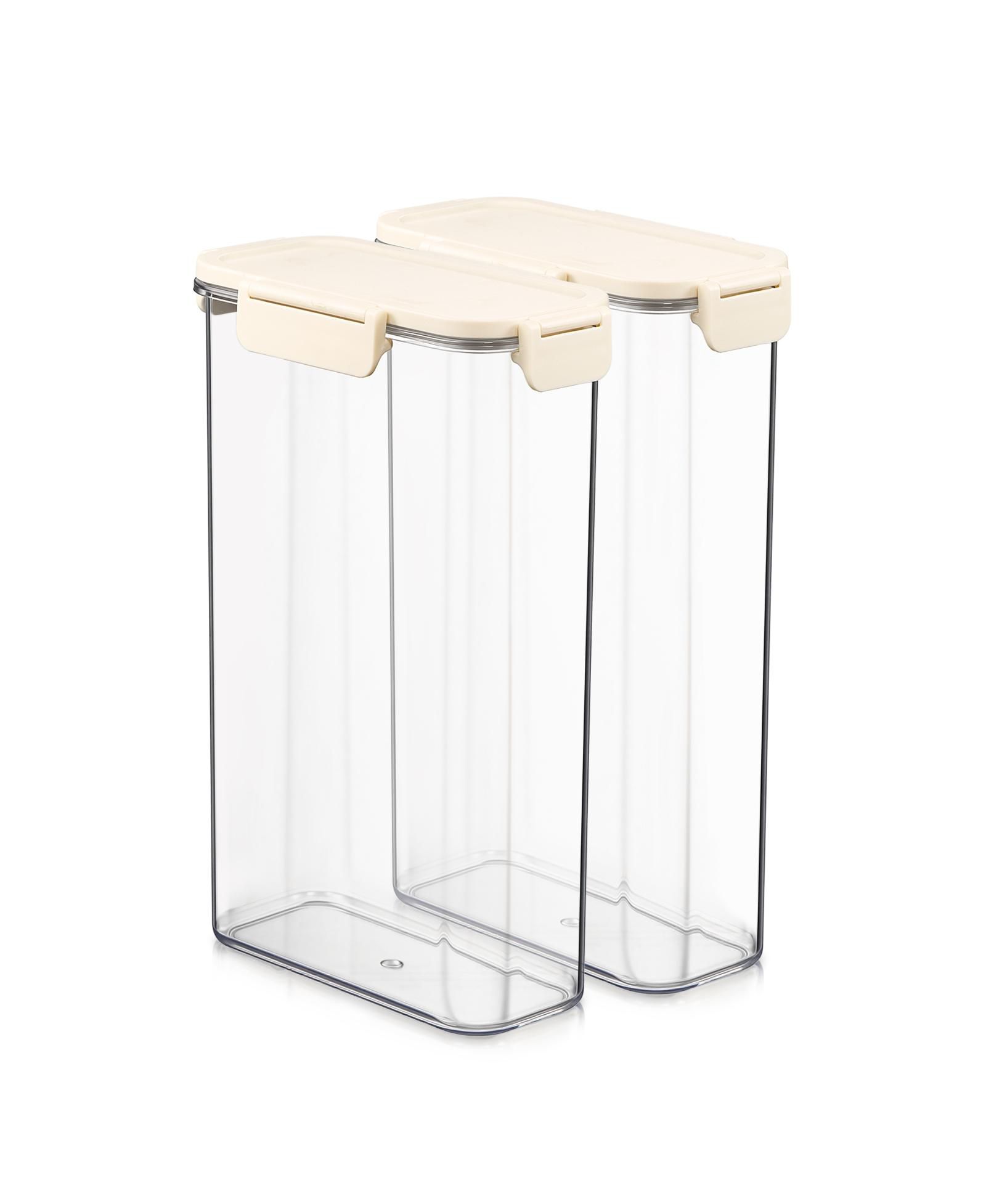 Sorbus 2 Pack 2000ml/70.55oz Clear Stackable Airtight Food Storage Containers for Pantry, Rice, Pasta, Cereal and More