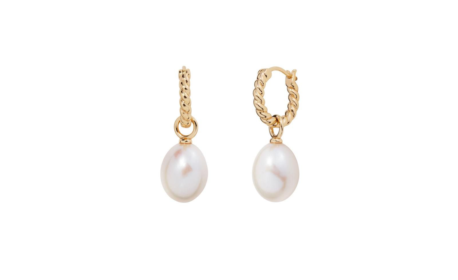 Little Sky Stone Grace Pearl Twisted Earrings