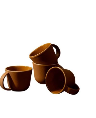 Gharyan Stoneware, Stoneware Coffee Mug  Osun 6.7 oz - Set of 4