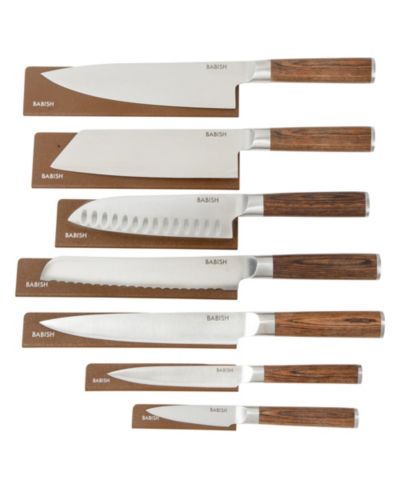 Набор ножей Babish из кованой стали с темным деревом Pakka Wood и защитными чехлами