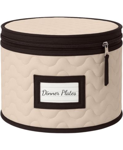 Florida Brands Quilted Microfiber China Organizer Box with Dividers - Protects and Organizes Up to 12 Pieces - Ideal for Seasonal Dishware Protection
