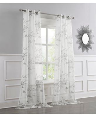 Dainty Home Jessica 2-Pack Linen Textured Metallic Light Filtering Grommet Curtain Panel Pair 38" x 84"