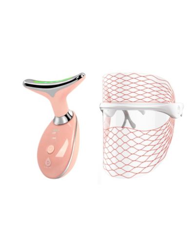 PURSONIC Advanced Anti-Aging & Sculpting Skincare Set - 7-in-1 LED Light Therapy Face Mask & Sculpting Wand