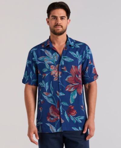 Мужская рубашка Cubavera Short-Sleeve Pointilism Floral Print