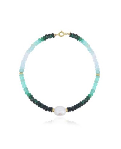 The Lovery  Ombre Bead Pearl Bracelet 14K Gold