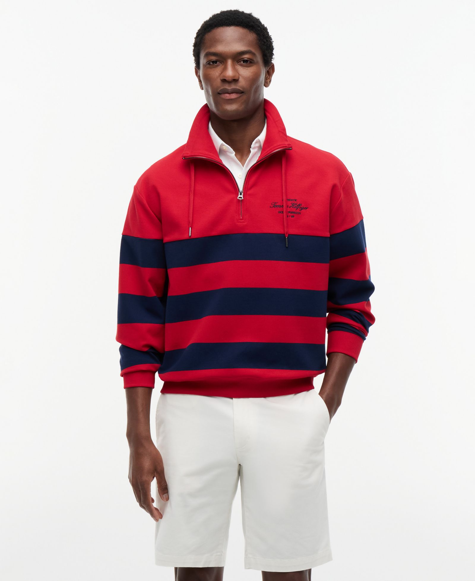 Мужская толстовка Tommy Hilfiger Nautical Block Stripe Quarter-Zip