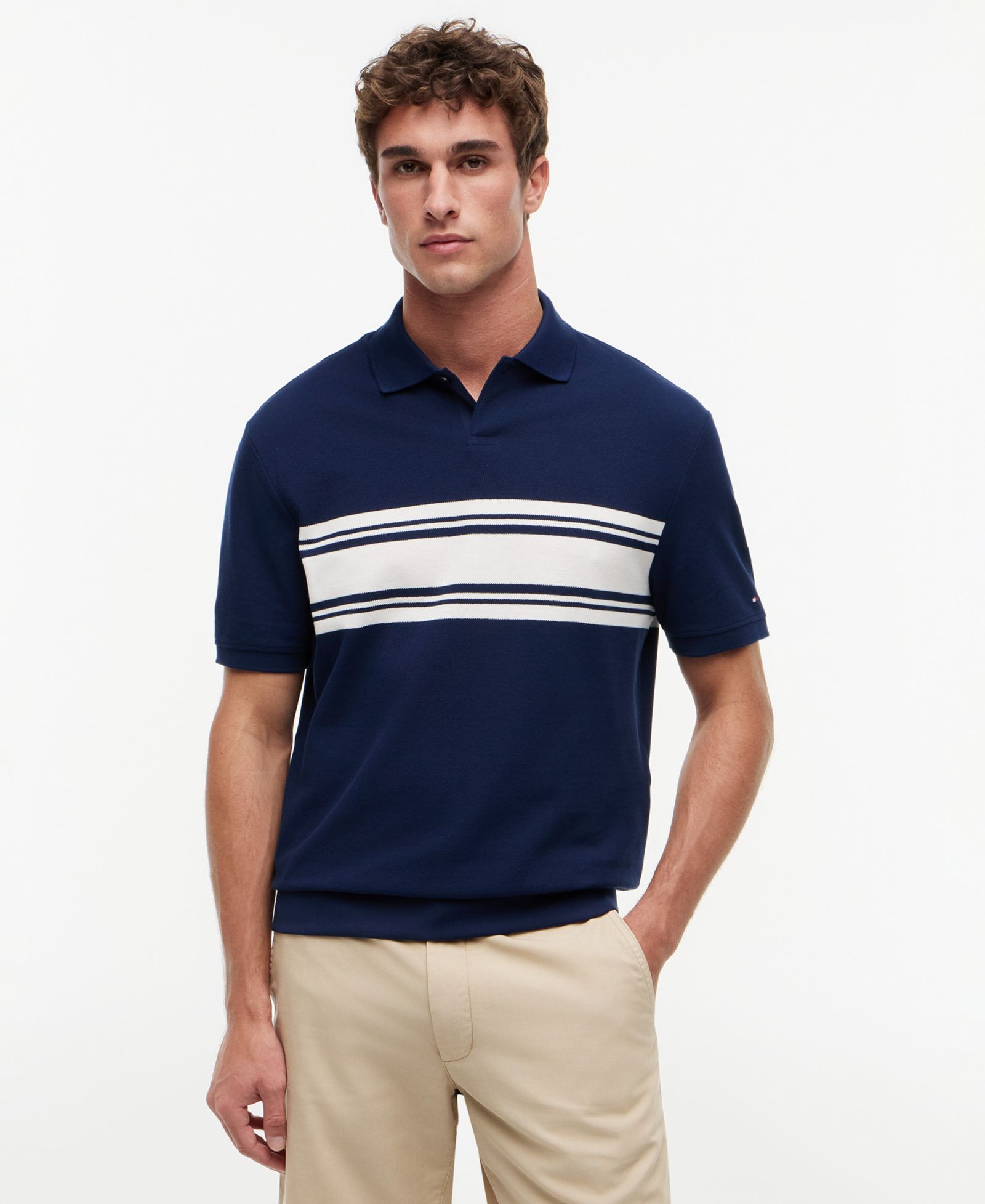 Tommy Hilfiger Мужская рубашка polo Placed Breton Stripe