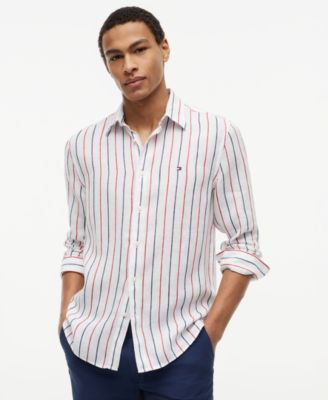 Tommy Hilfiger Мужская рубашка в полоску из льна