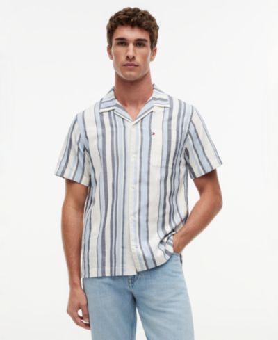 Tommy Hilfiger Men's Structure Multi Stripe Short-Sleeve Shirt