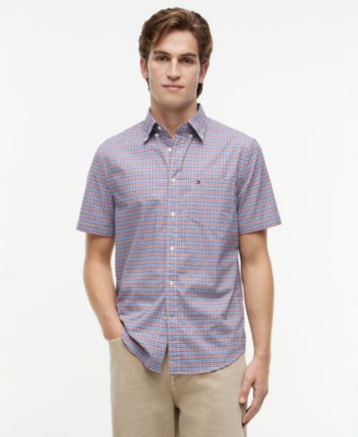 Tommy Hilfiger Мужской Oxford Multi-Gingham Short-Sleeve Shirt