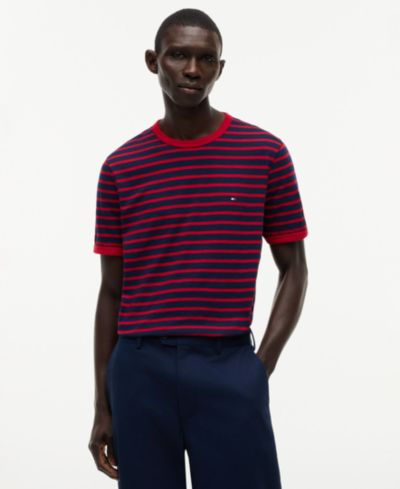 Мужская футболка Tommy Hilfiger в полоску из меланжевой пряжи