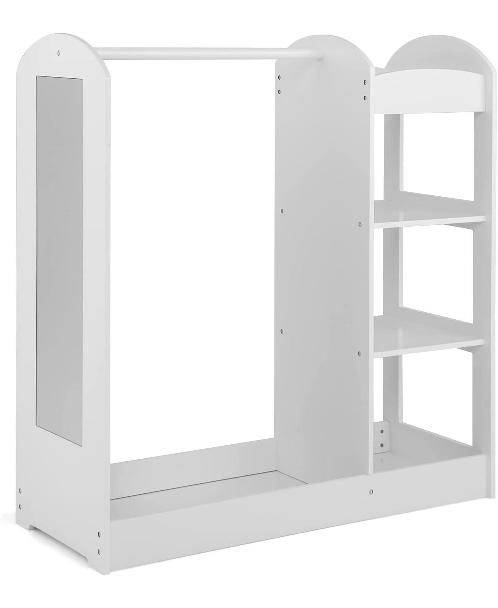 SUGIFT Kids Dress Up Storage Organizer with Built In Mirror