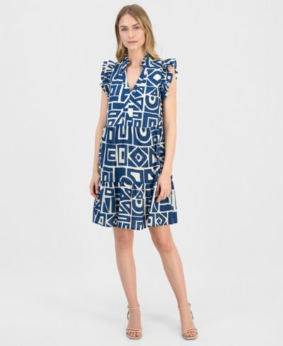 Sandra Darren Petite Ruffled Tiered Shift Dress