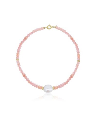 The Lovery Opal Bead Pearl Bracelet 14K Gold