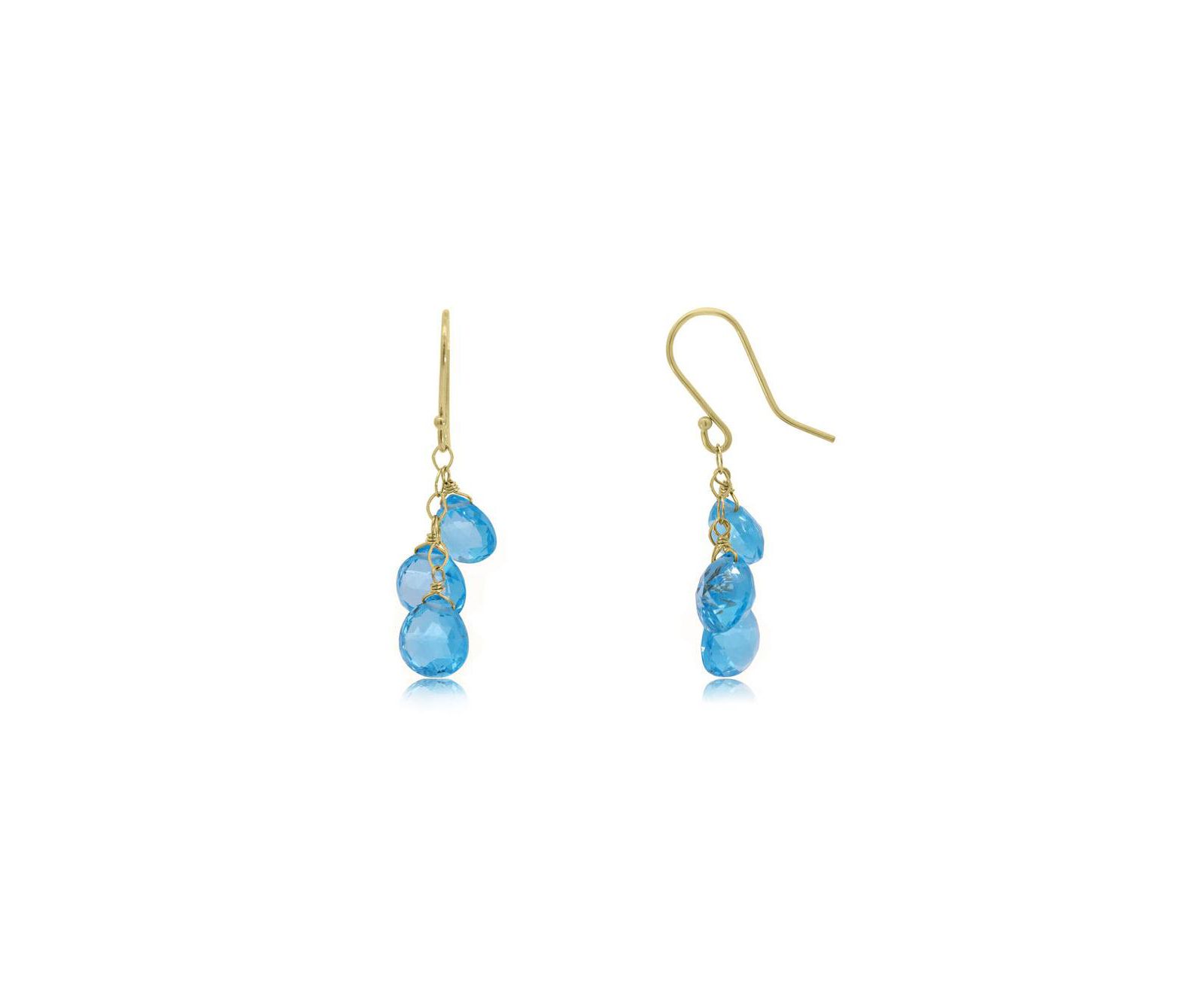 Серьги-подвески The Lovery Blue Topaz Bead 14K Gold