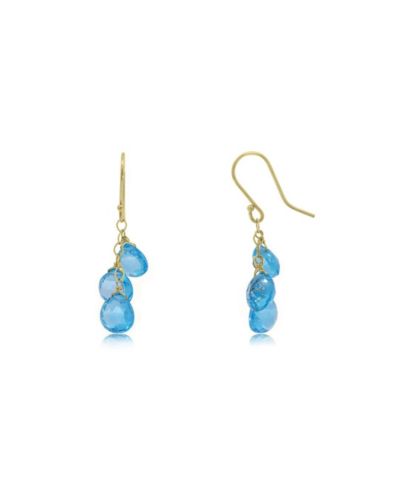 Серьги-подвески The Lovery Blue Topaz Bead 14K Gold