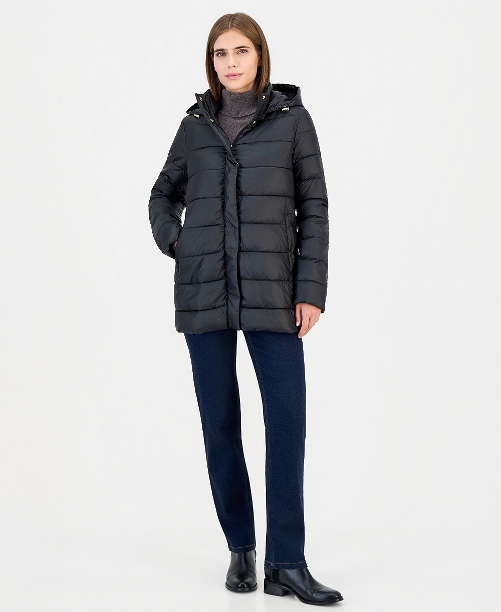 CeCe Women's Short Hooded Packable Coat