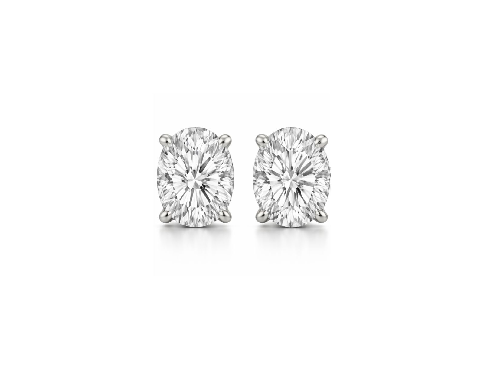 Dloria Elena Oval Moissanite Vermeil Stud Earrings