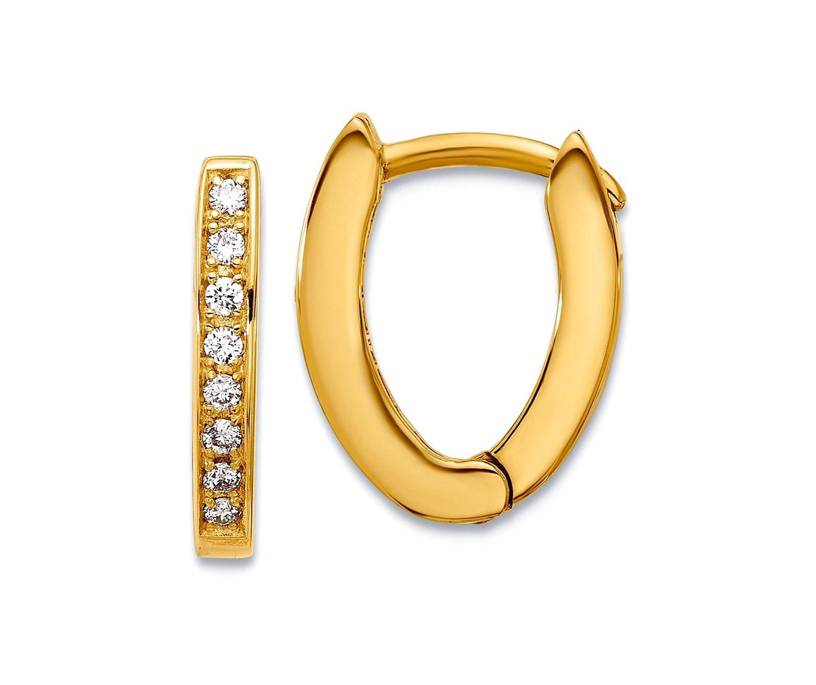 Серьги-кольца Curata Jewelry 18k Yellow or White Gold Diamond Wishbone