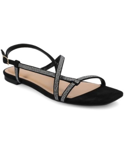 Journee Collection Women's Francis Strappy Glitter Flat Sandals