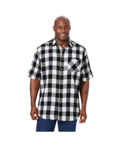KingSize Men's Short Sleeve Flannel Shirt