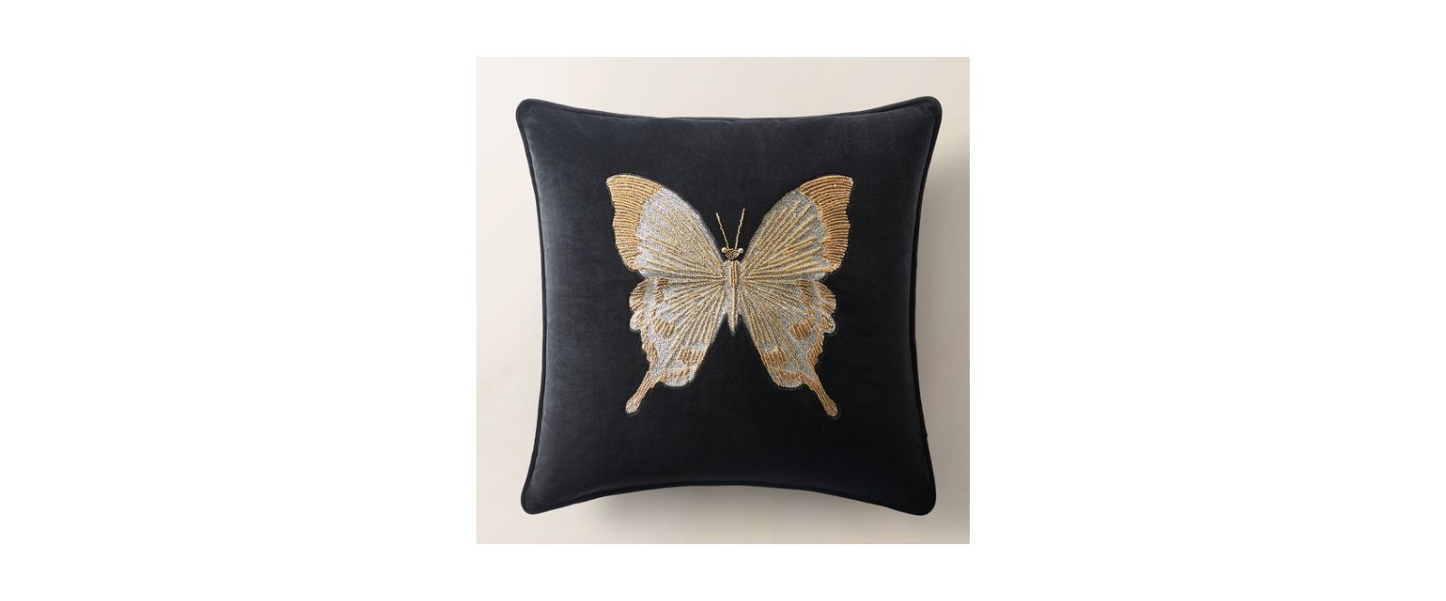 Bella Beaded Butterfly Pillow 20"