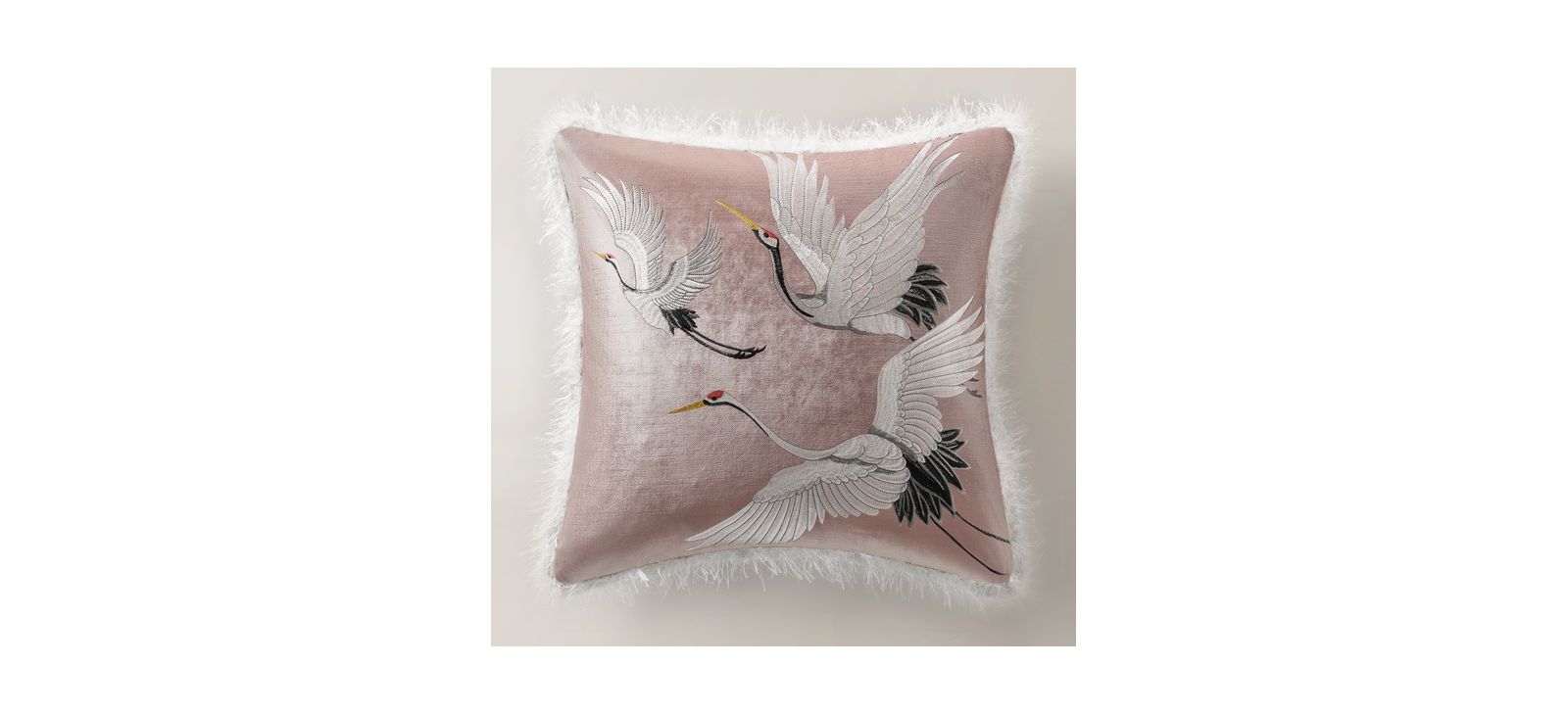 Z Gallerie Crane Embroidered Pillow 20"