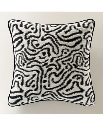 Подушка Abelia 22" - Ivory/Black
