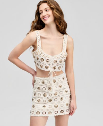 Женский топ And Now This Sequin Crochet Bralette