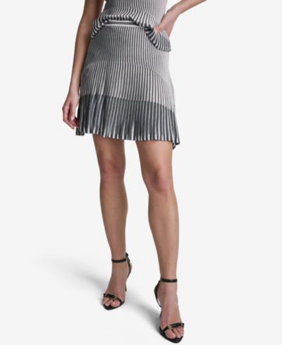 BCBG Women's Pleated A-Line Mini Skirt