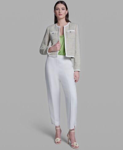 BCBG Women's Crewneck Open-Front Jacket