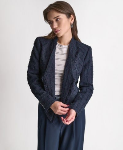 BCBG Women's Open-Front Stand Collar Jacket