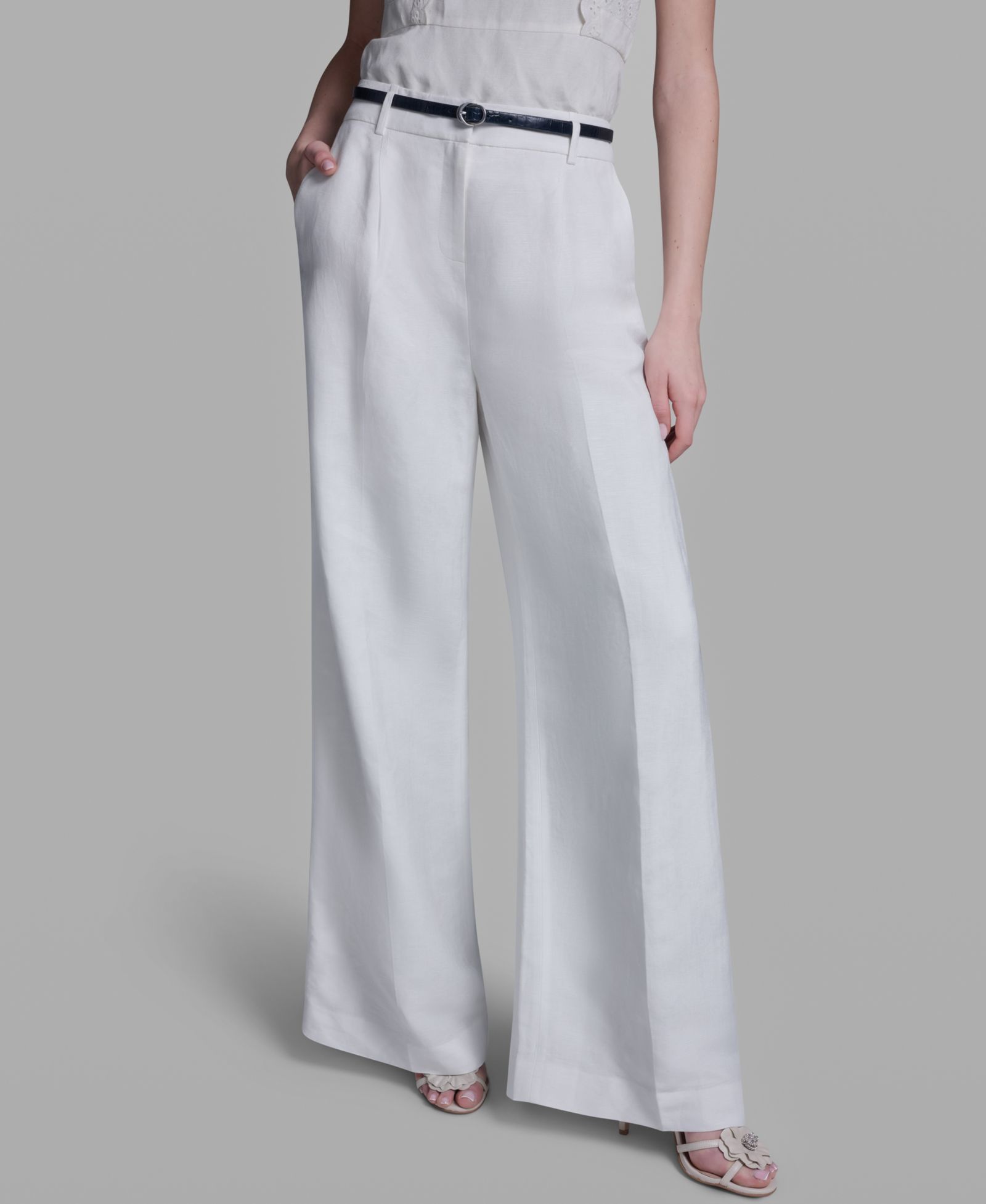 BCBG Женские брюки High-Rise Wide-Leg Belted
