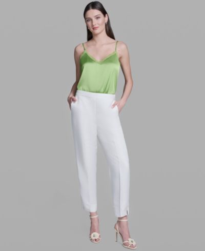 BCBG Women's Straight Ankle High-Rise Pants