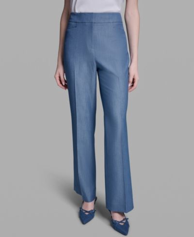 BCBG Women's High-Rise Wide-Leg Denim Pants