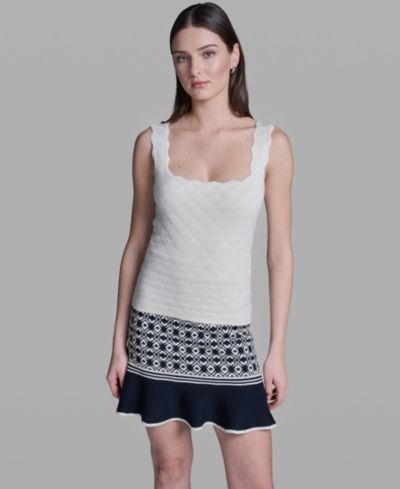 BCBG Women's Sleeveless Sweater Knit Rayon Tank Top