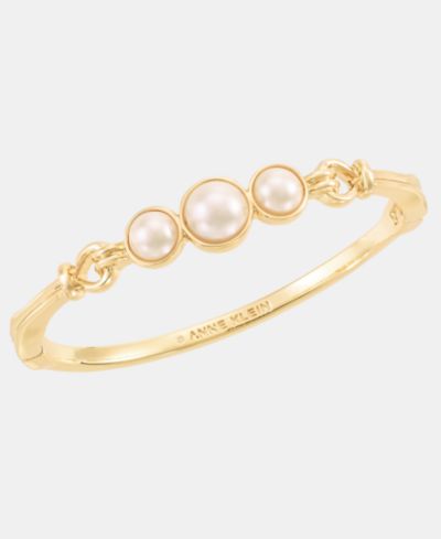Браслет Anne Klein Gold-Tone Imitation Pearl