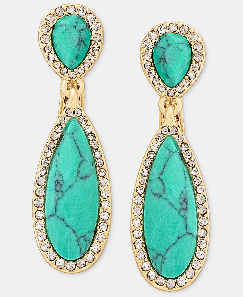 Серьги Anne Klein Pavé & Stone Clip-On Drop