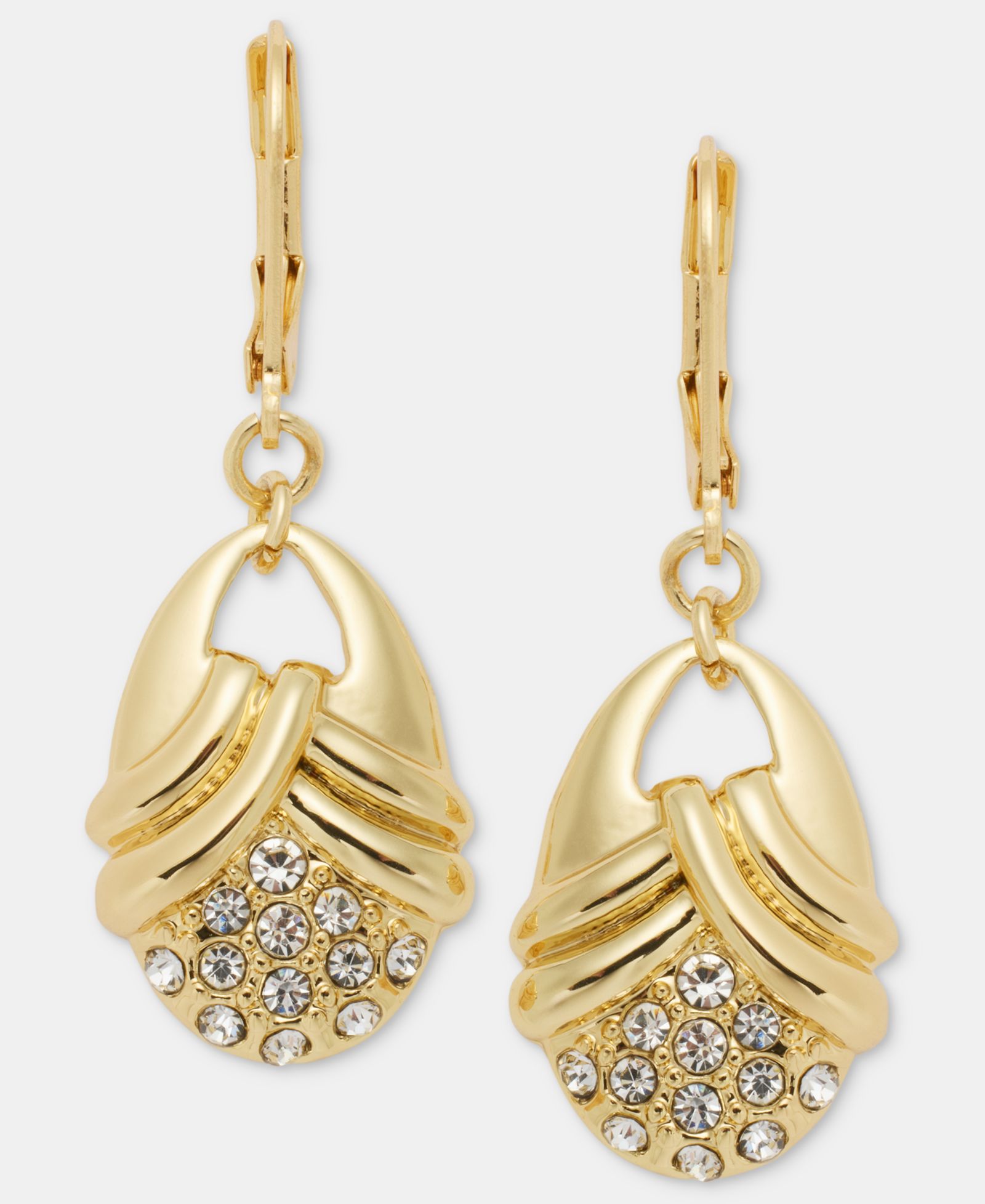Anne Klein Pavé Textured Oval серьги-подвески
