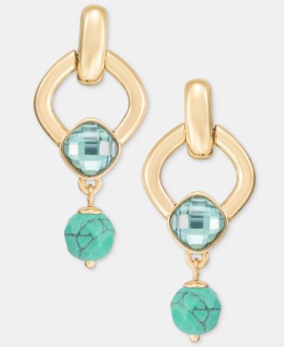 Anne Klein серьги-подвески с камнями и бусинами